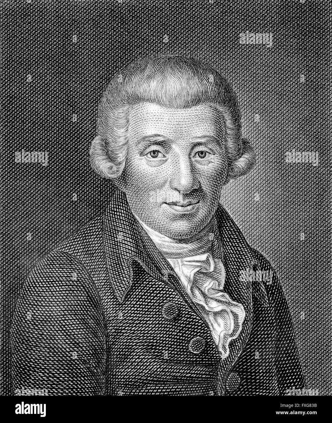 Johann Wilhelm Ludwig Gleim, 1719-1803, a German poet of the Enlightenment, Johann Wilhelm Ludwig Gleim (1719 - 1803), ein deuts Stock Photo