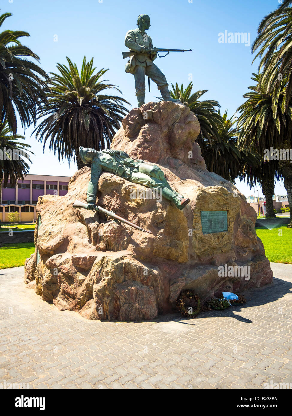 Marine monument to commemorate soldiers in the fight against the Herero and Nama, Swakopmund, Erongo Region, Namibia Stock Photo