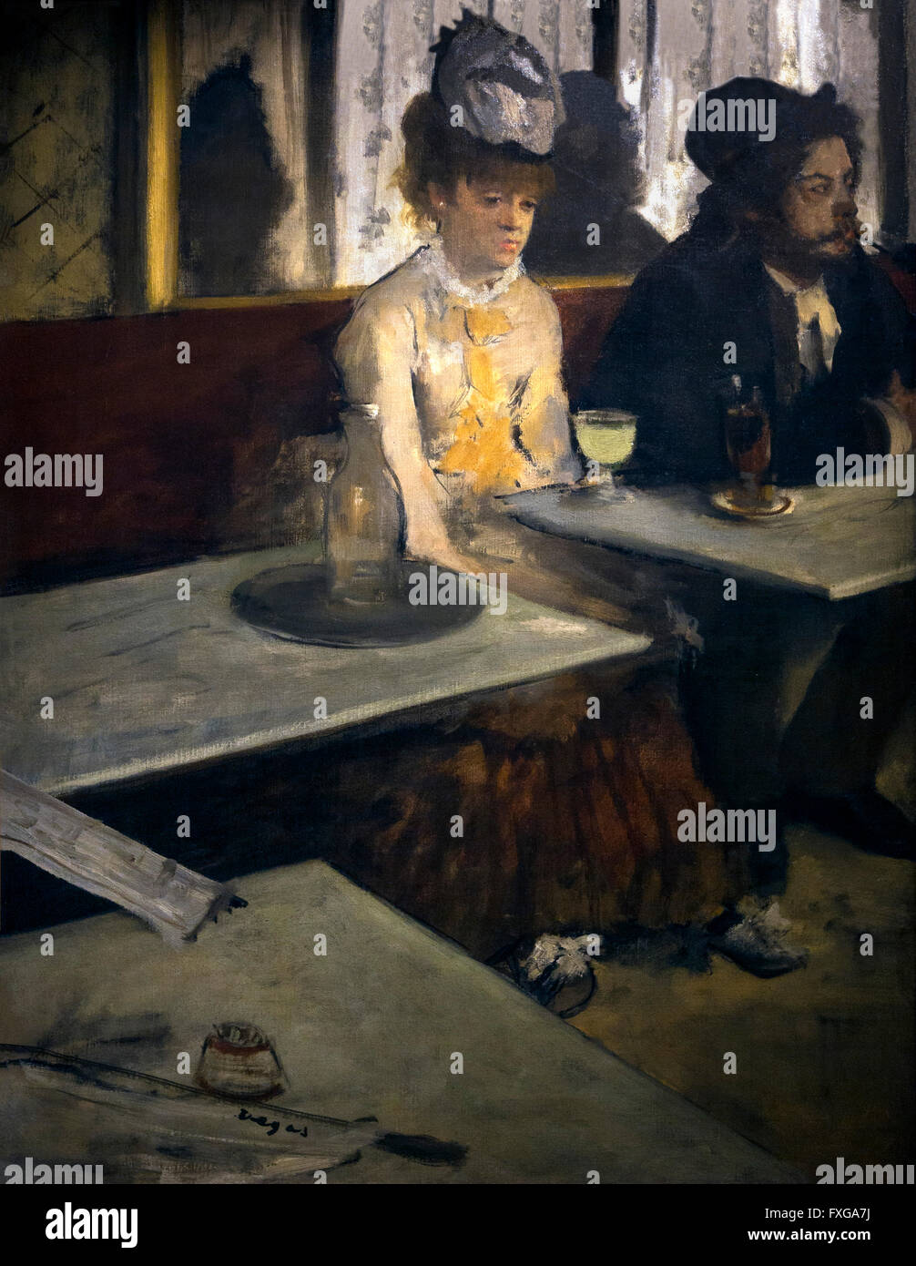 In a Cafe, Absinthe, Dans un cafe,  l'Absinthe, by Edgar Degas, 1873,  Musee D'Orsay Art Gallery, Paris, France, Europe Stock Photo