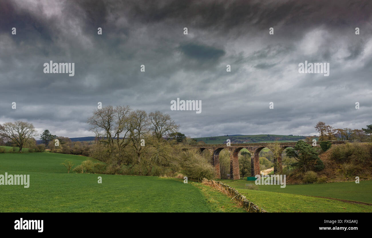 A rail bridge, or arches, on the Settle to Carlisle railway line at Armathwaite in Cumbria England Stock Photo