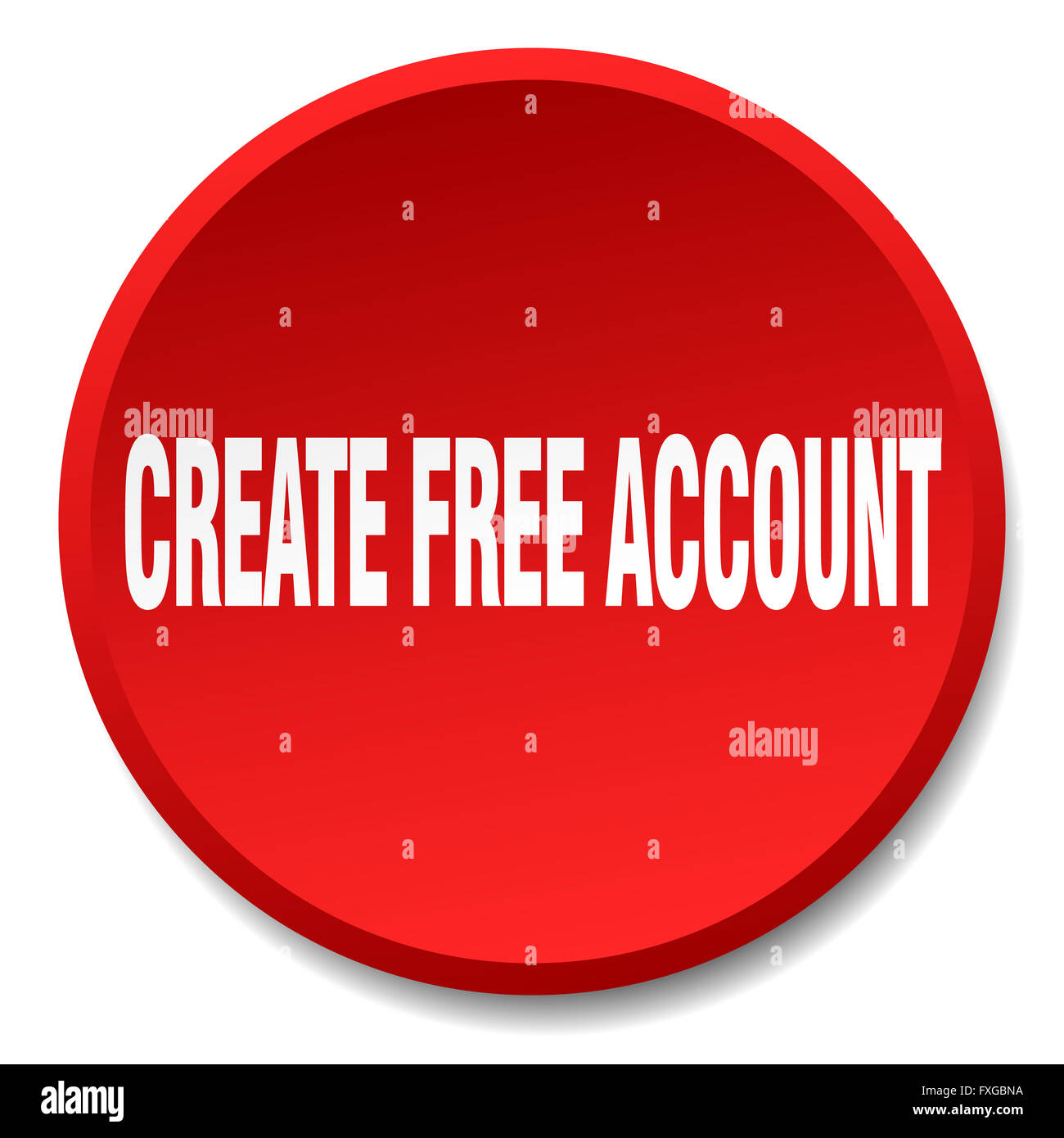 create free account red round flat isolated push button Stock Photo - Alamy