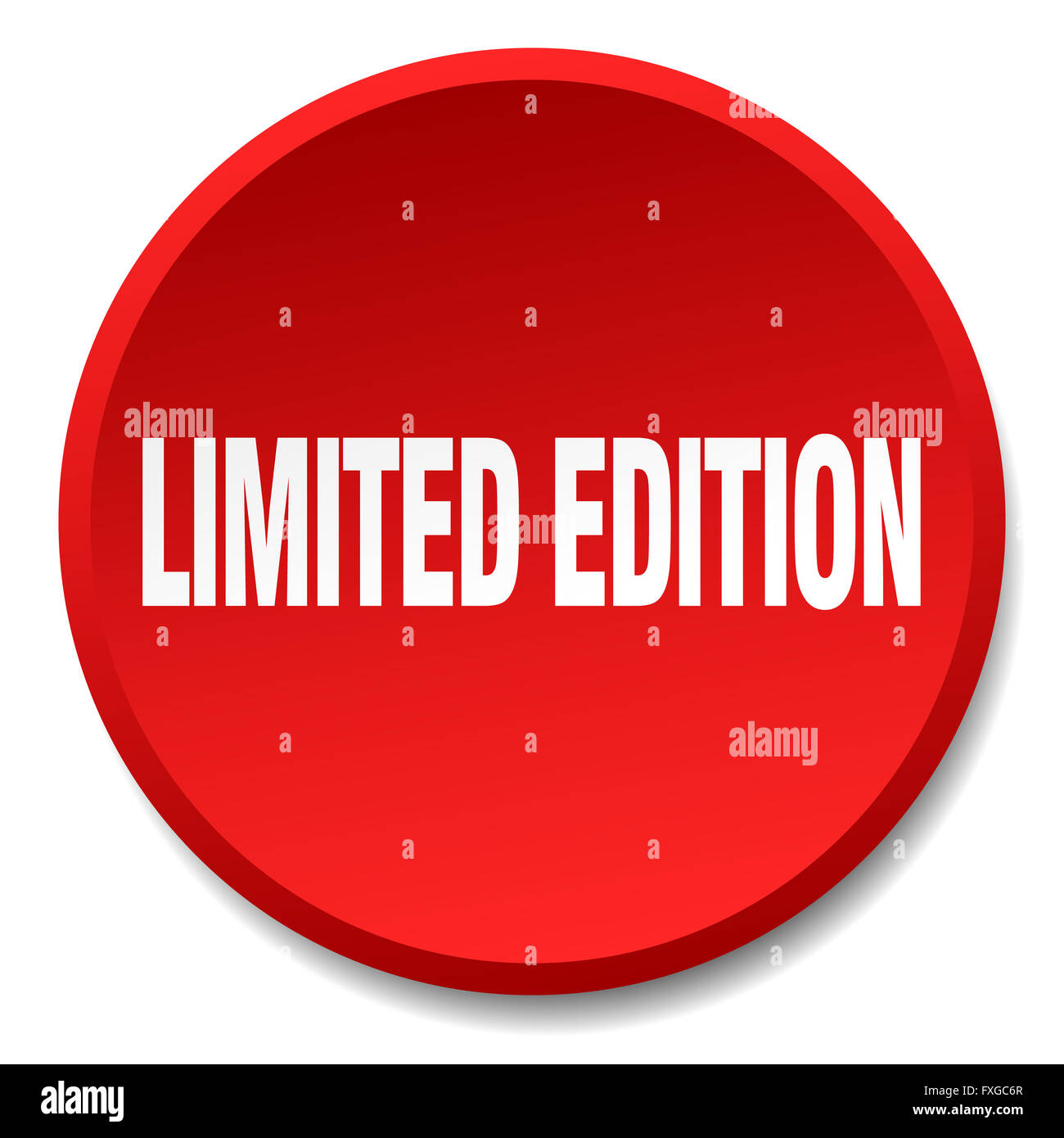 limited edition red round flat isolated push button Stock Photo - Alamy