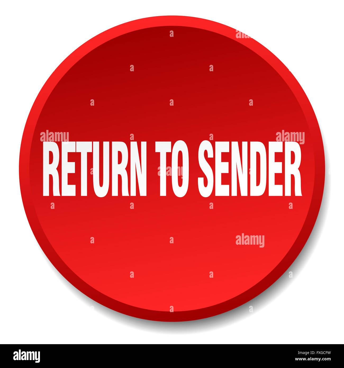 return to sender red round flat isolated push button Stock Photo Alamy
