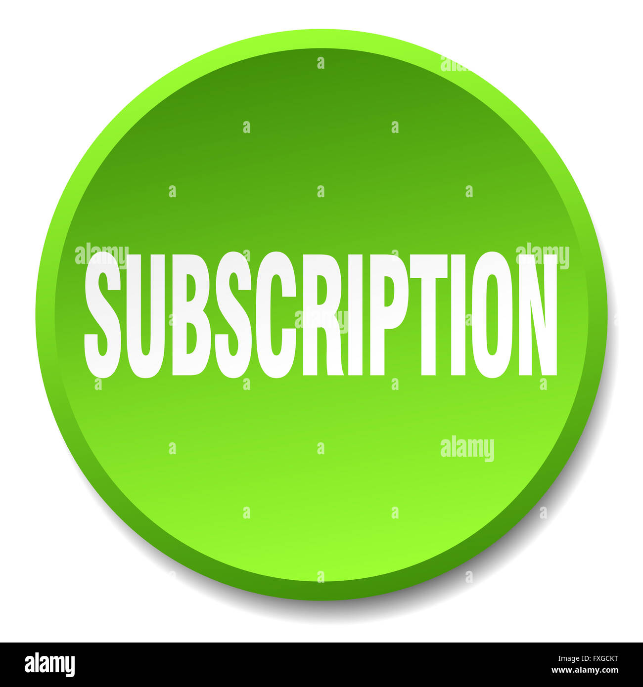 subscription green round flat isolated push button Stock Photo - Alamy