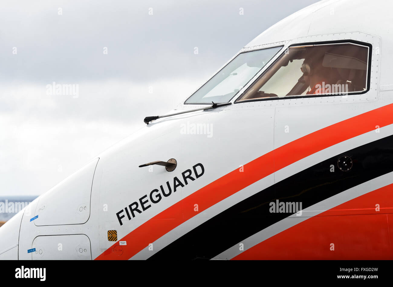 DASH 8 aircraft of the French Civil Security Stock Photo