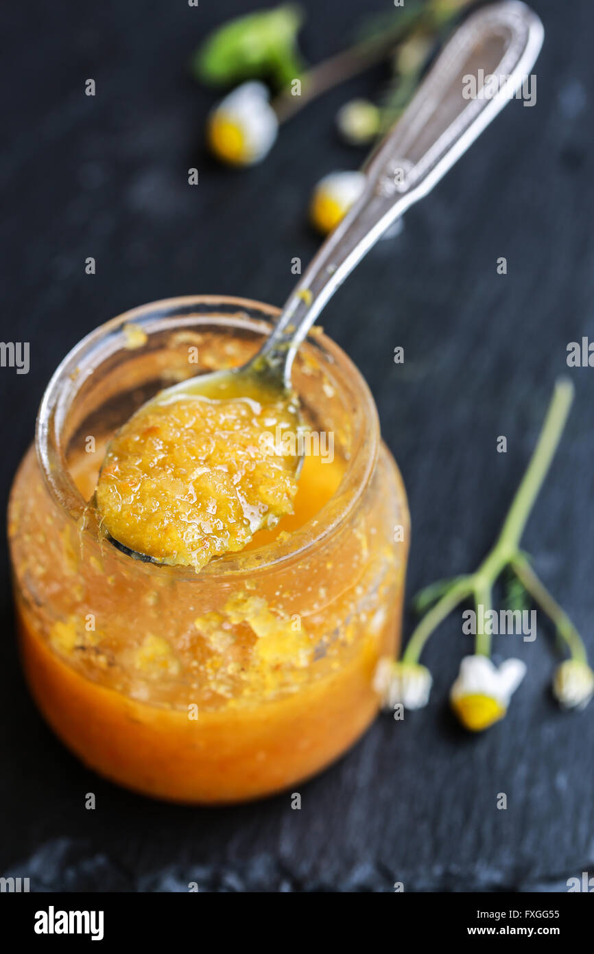 flavored honey for sweetening the tea Stock Photo Alamy