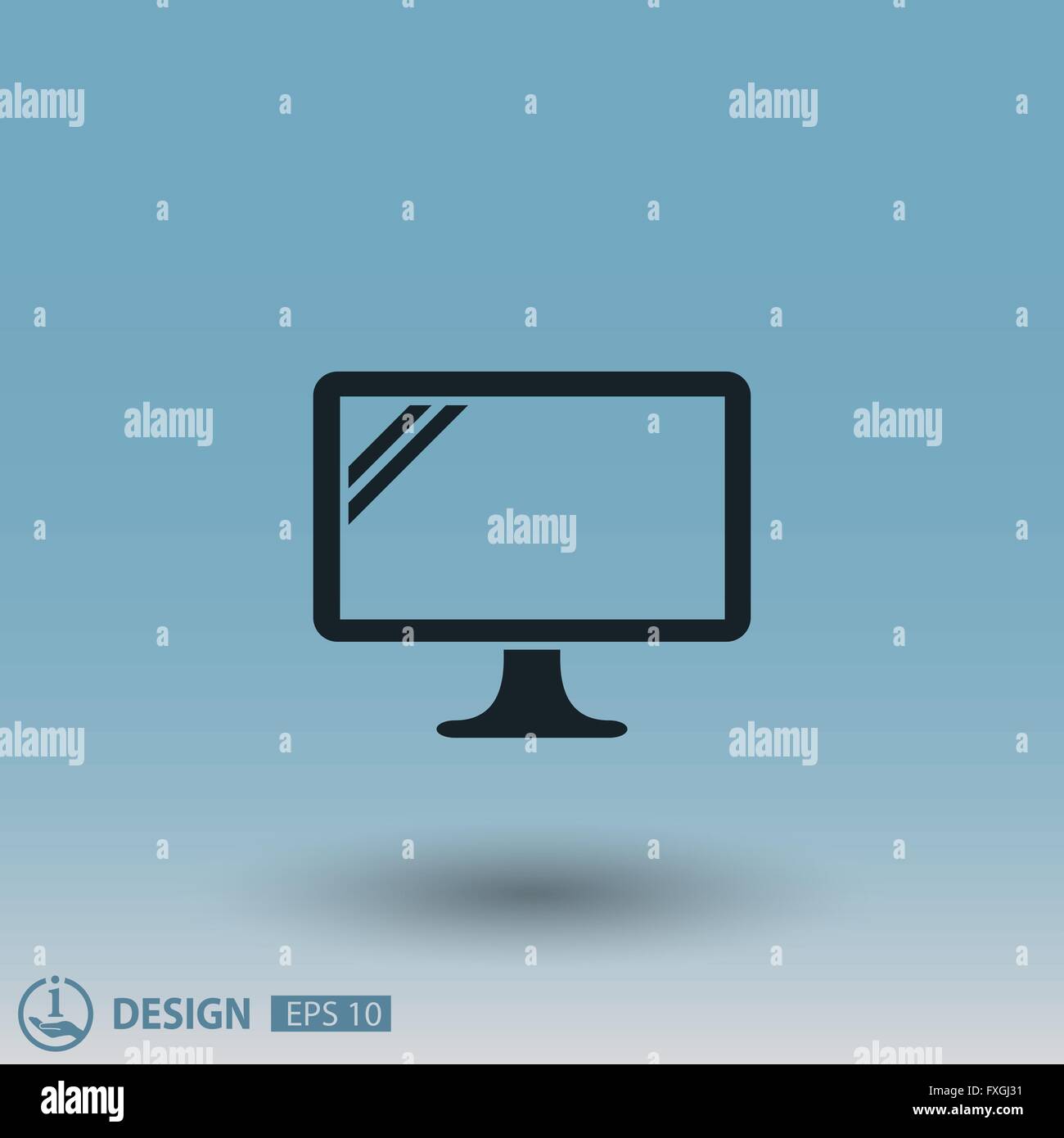 Computer Picograph Pictograph of computer. Vector concept illustration for design. Eps 10 ...