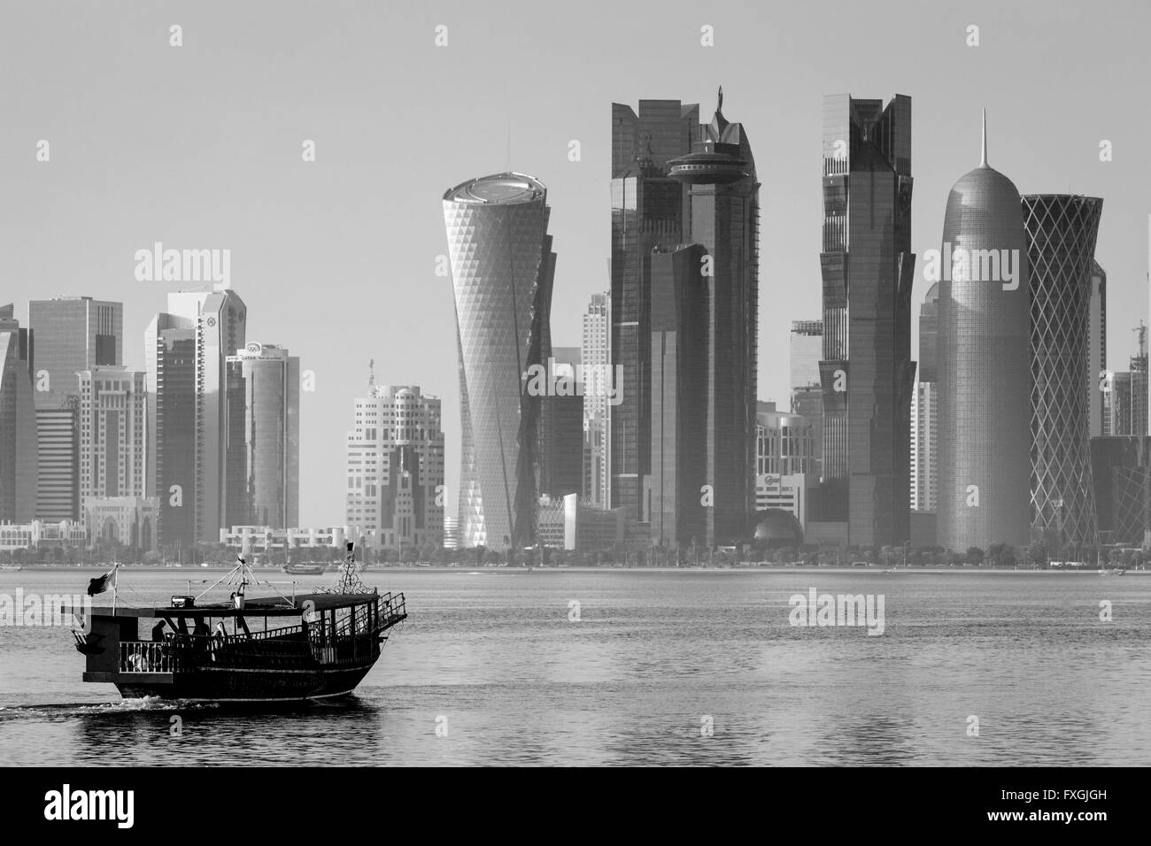 Doha skyline Black and White Stock Photos & Images - Alamy