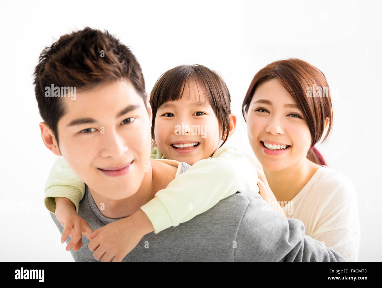 Happy Attractive Young asian Family Portrait Stock Photo