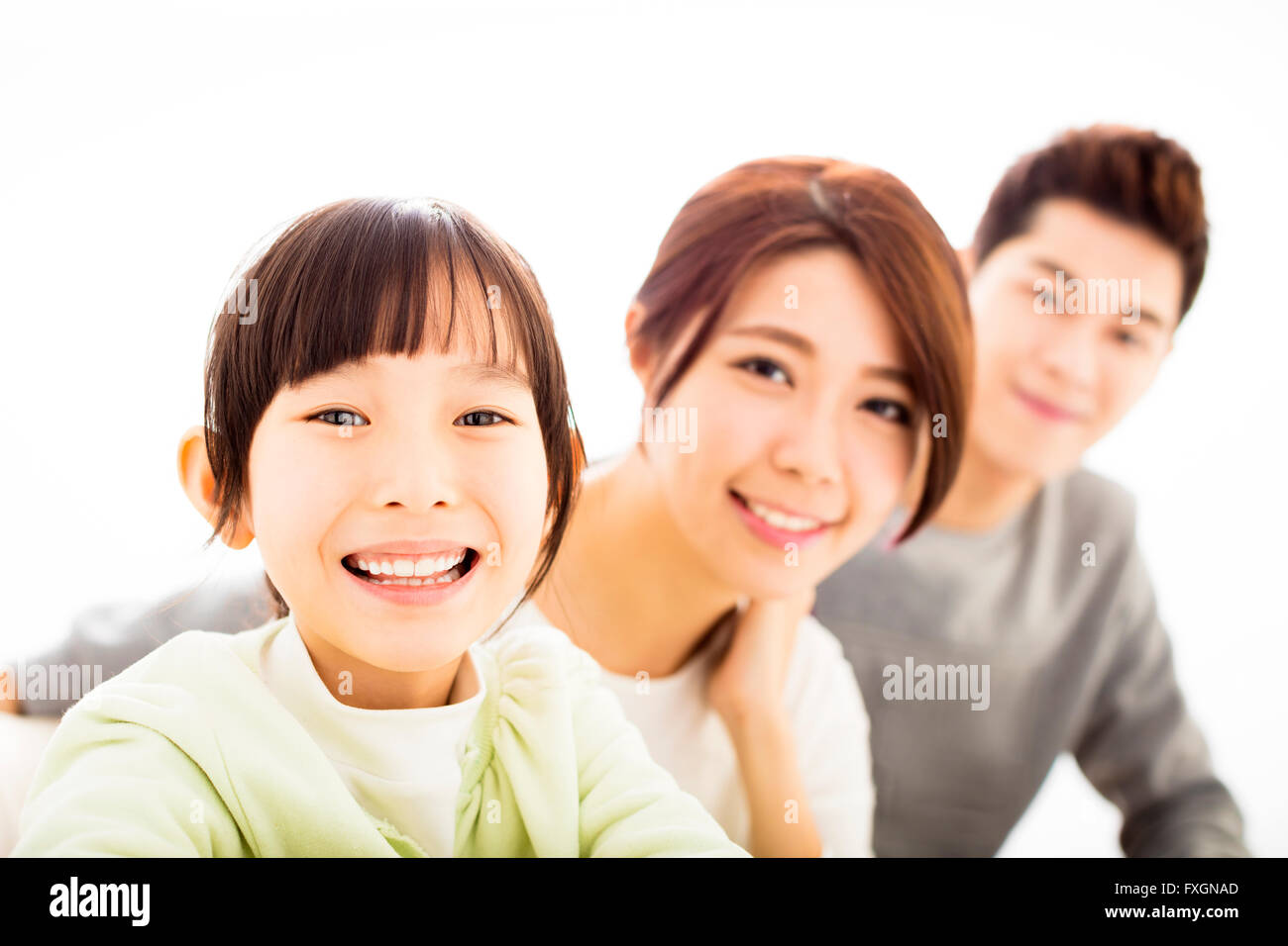 Happy Attractive Young  Family Portrait Stock Photo