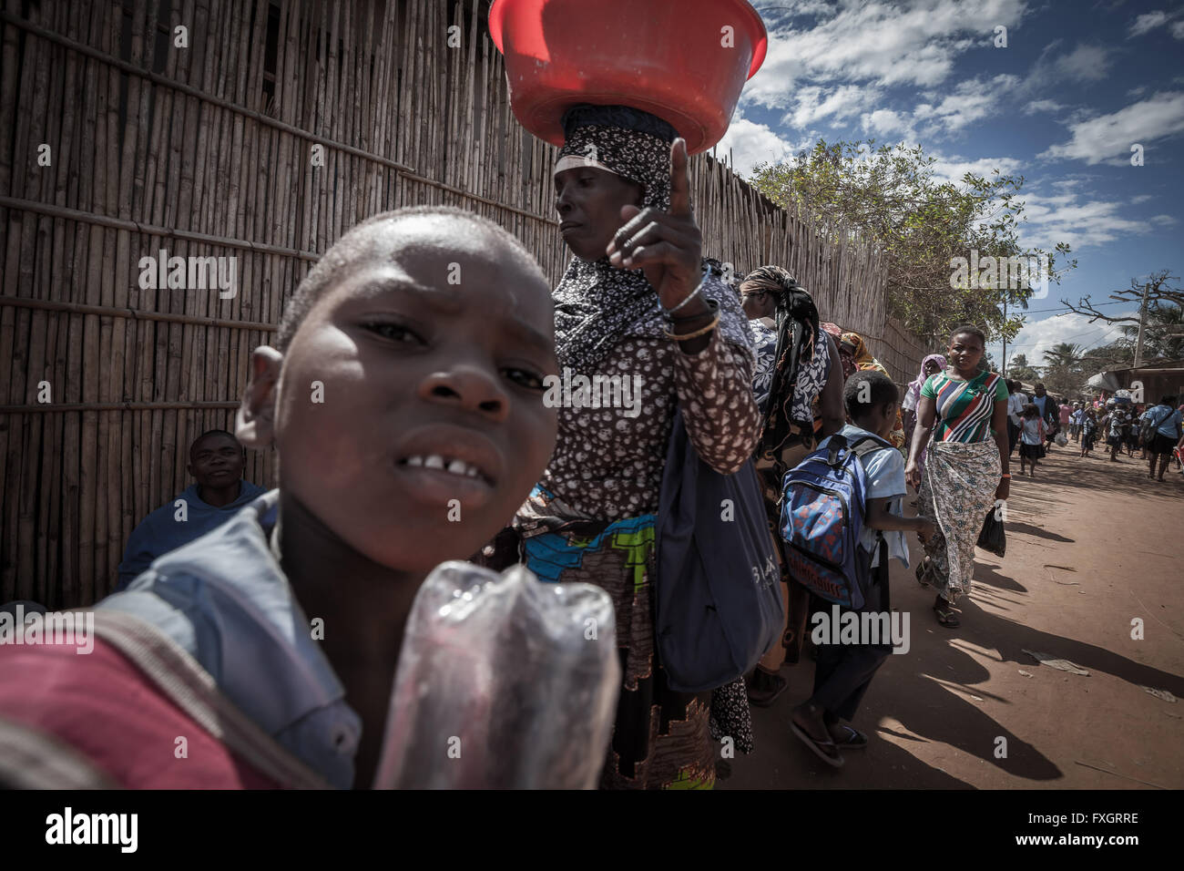 Mozambique, a selfie of a child on the street. Stock Photo
