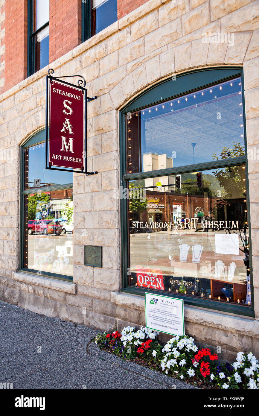 Steamboat Springs art museum in downtown Steamboat Springs, Colorado. Stock Photo