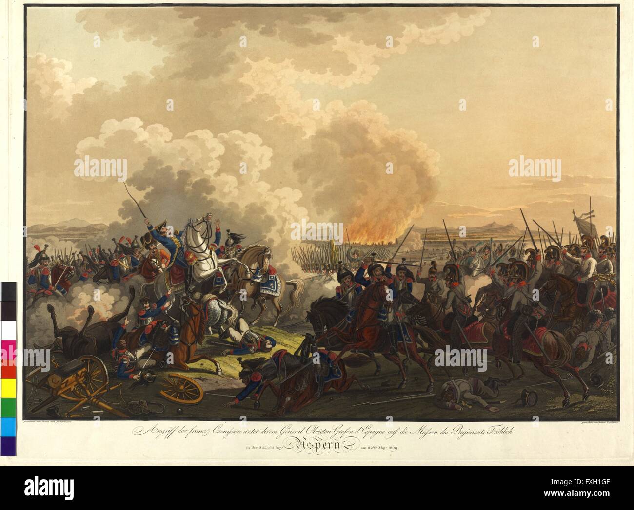 Schlacht bei Aspern 1809 Stock Photo
