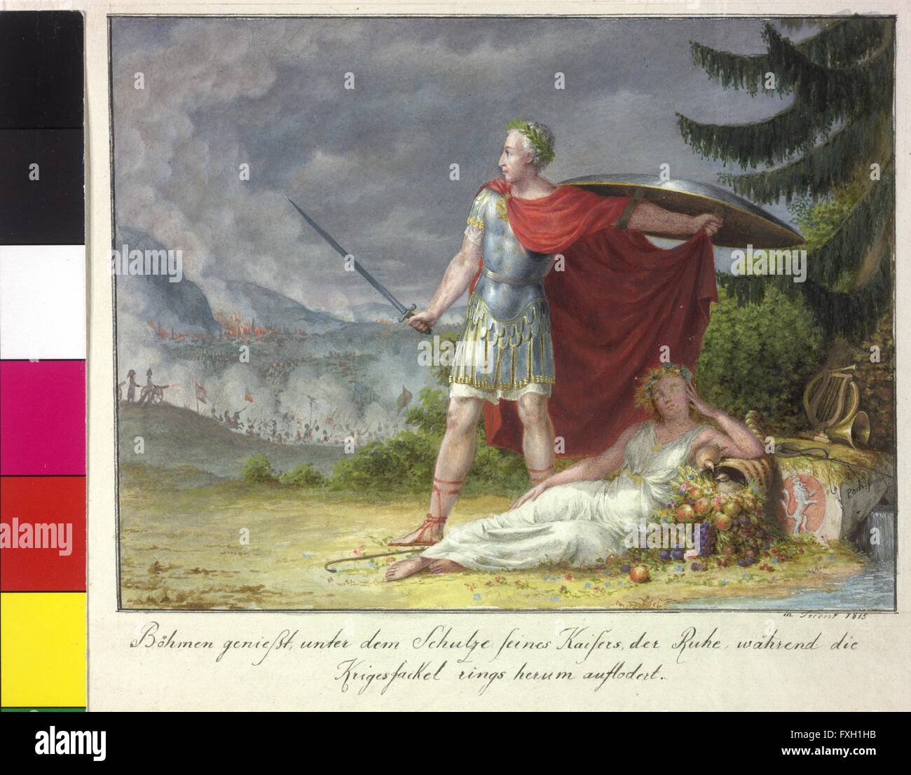 Allegorie auf Kaiser Franz I. als Beschützer Böhmens Stock Photo