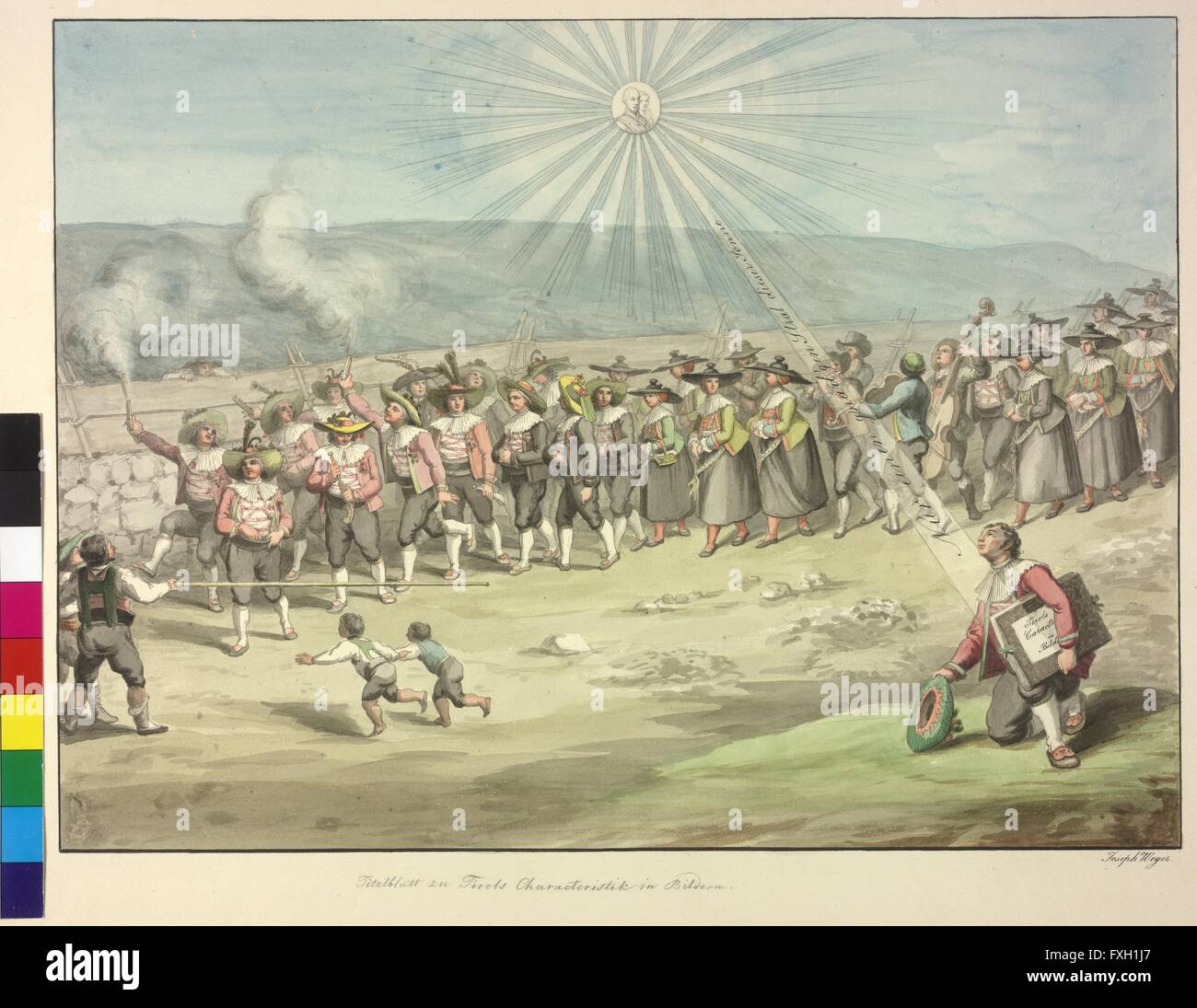 Huldigung an Kaiser Franz I. durch die Tiroler Stock Photo