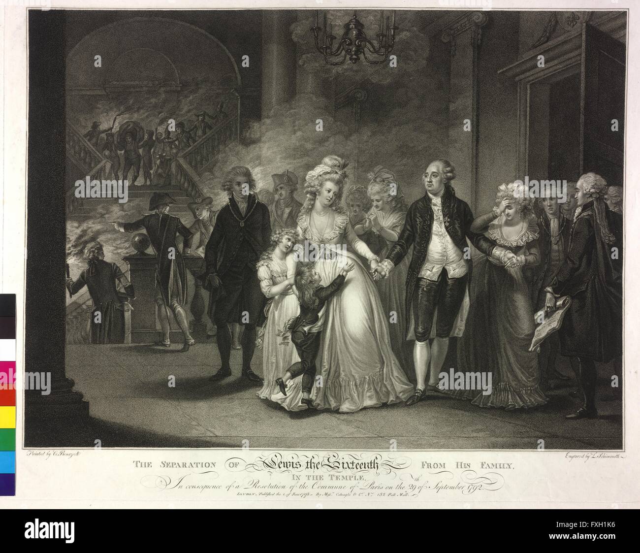 Die Trennung Ludwigs XVI., König von Frankreich, von seiner Familie, am 29.9.1792 Stock Photo