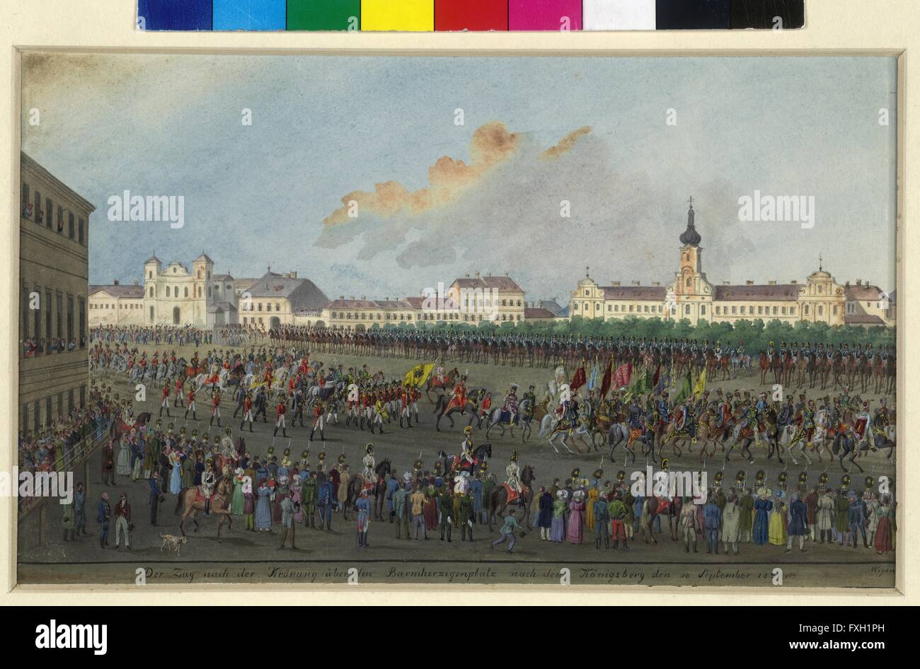 Krönungszug von Kaiser Ferdinand I. nach der Krönung zum König von Ungarn 1830 Stock Photo