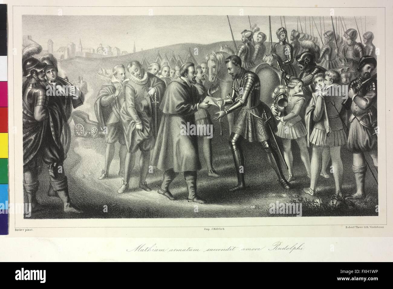 Franz von Dietrichstein übergibt König Matthias I. einen Brief von