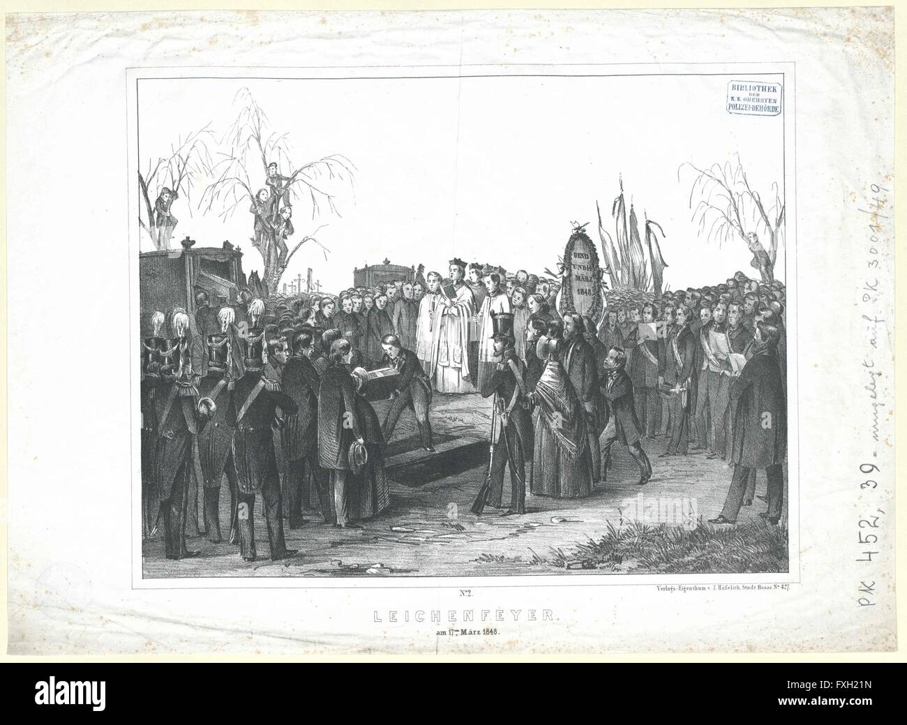 Leichenfeyer am 17ten März 1848 Stock Photo