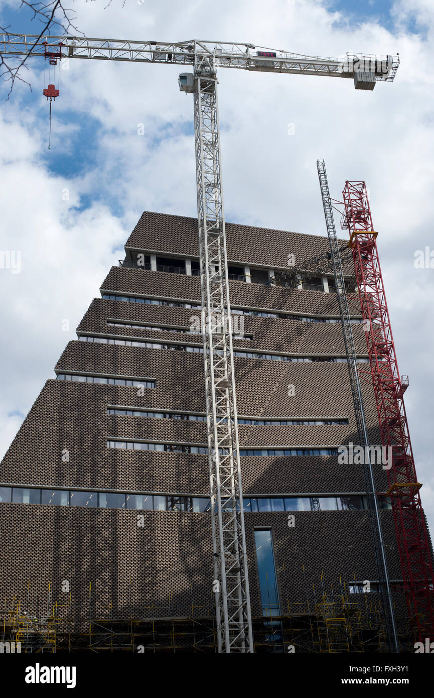 London. Construction. Building the extension to Tate Modern. Stock Photo