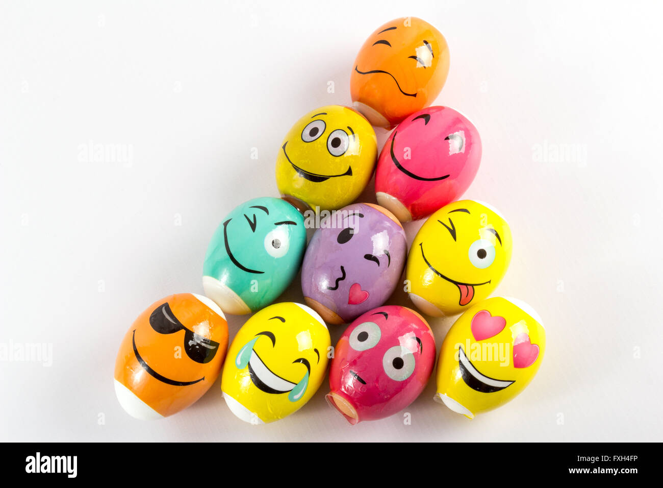 Colored Easter eggs isolated on white background Stock Photo - Alamy