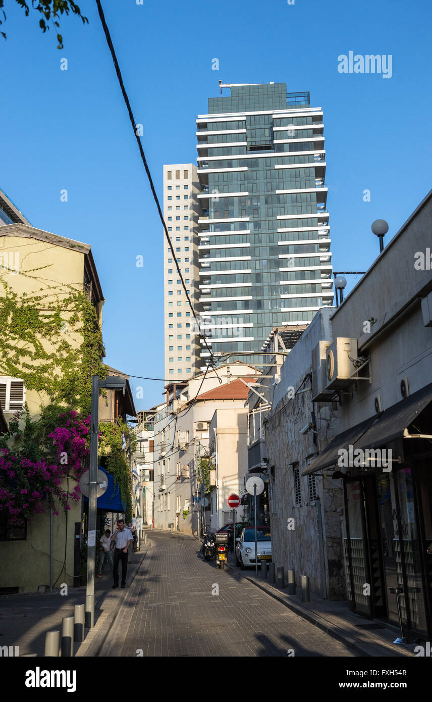 Shalom Shabazi street in Neve Tzedek neighborhood, Tel Aviv city