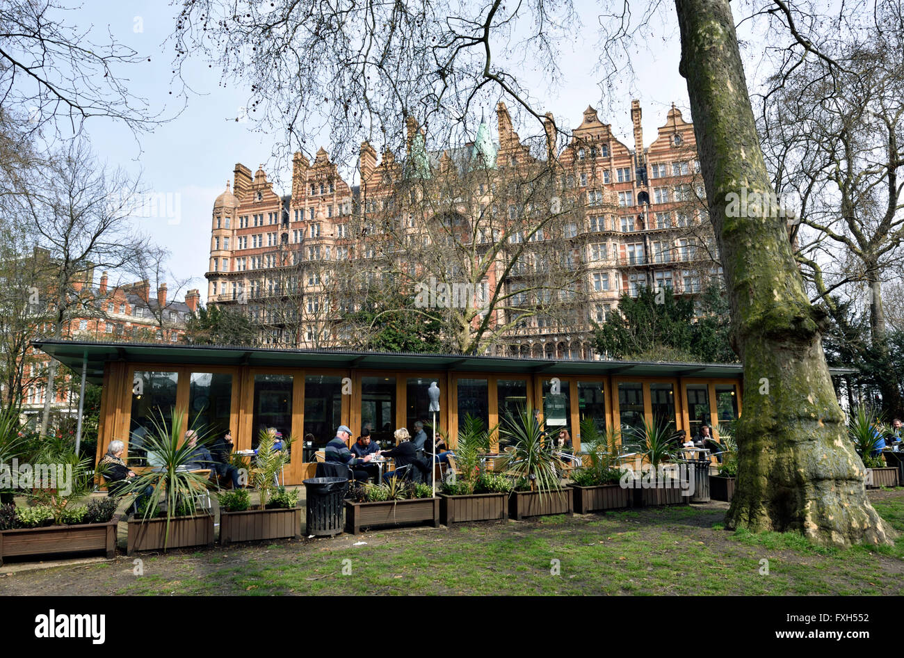 The Cafe in the Garden with people eating outside Russell Square London Borough of Camden England Britain UK Stock Photo