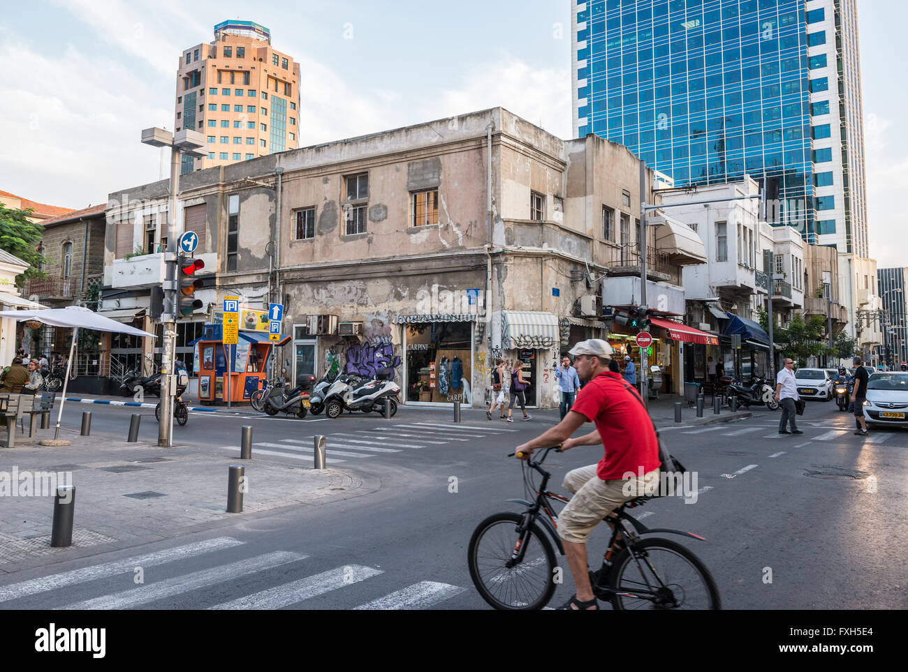 corner of Herzl street and Rothschild Boulevard in Tel Aviv city