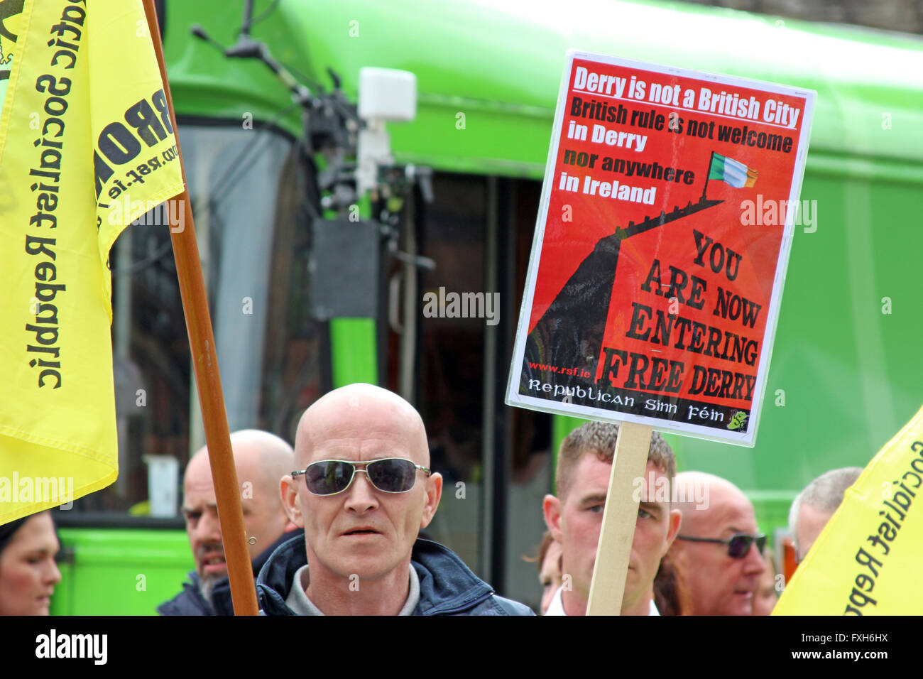 Republican Sinn Fein demonstration in Derry. Stock Photo