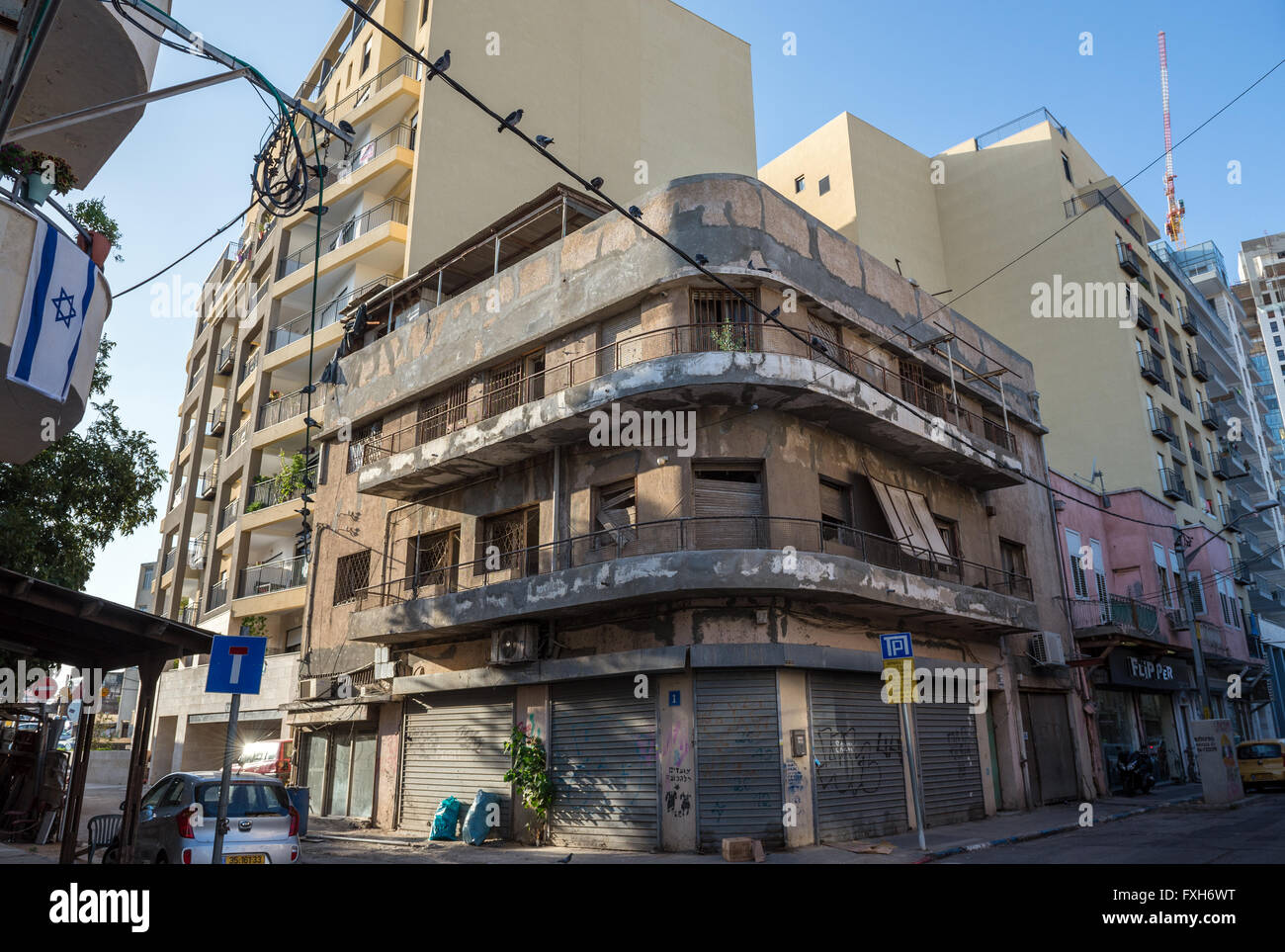 apartment houses in Florentin neighborhood, Tel Aviv city, Israel Stock