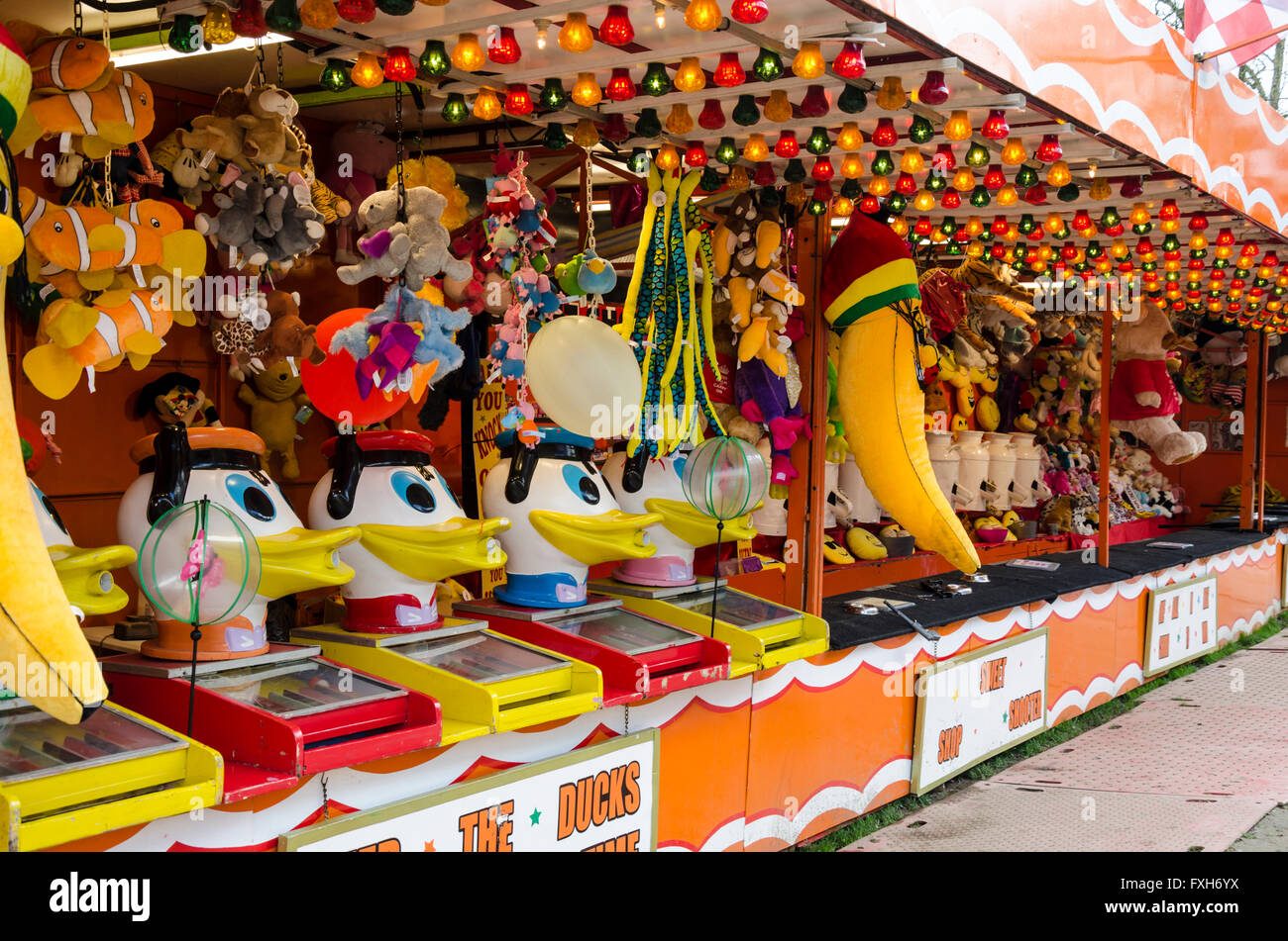 Games at a funfair Stock Photo Alamy