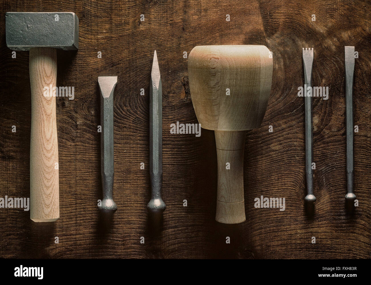 Box of stone carving tools Stock Photo - Alamy