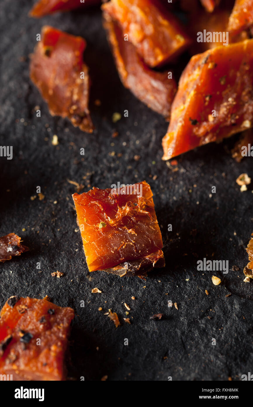 Dried Smoked Salmon Jerky with Salt and Pepper Stock Photo Alamy