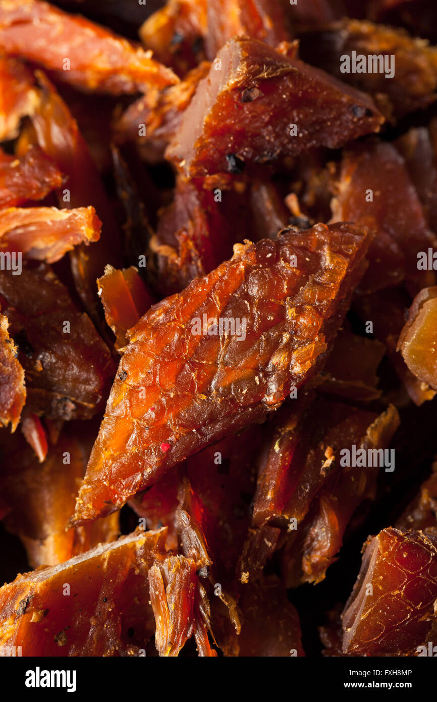 Dried Smoked Salmon Jerky with Salt and Pepper Stock Photo Alamy