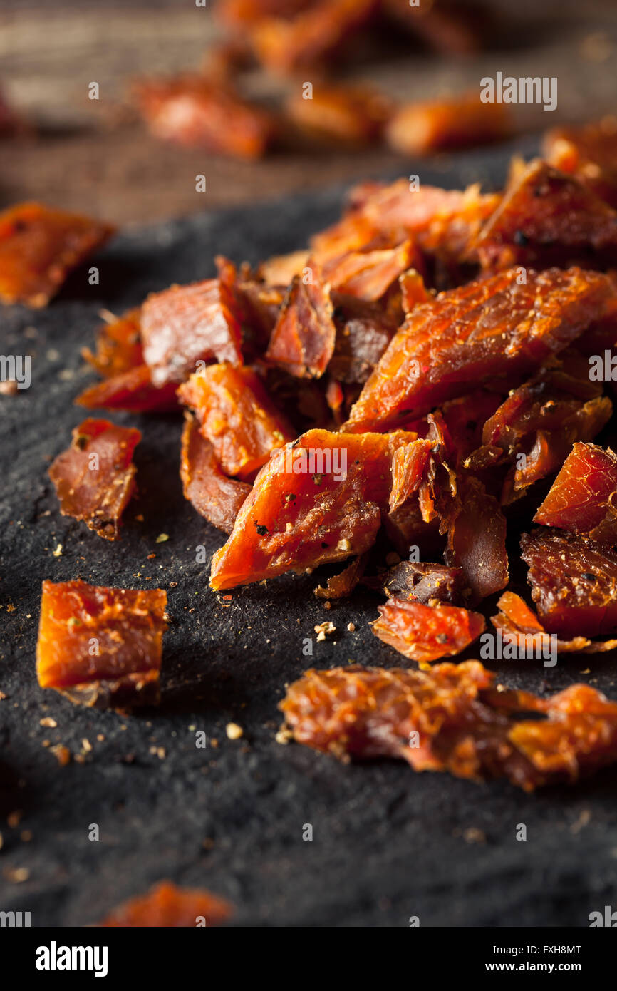 Dried Smoked Salmon Jerky with Salt and Pepper Stock Photo Alamy