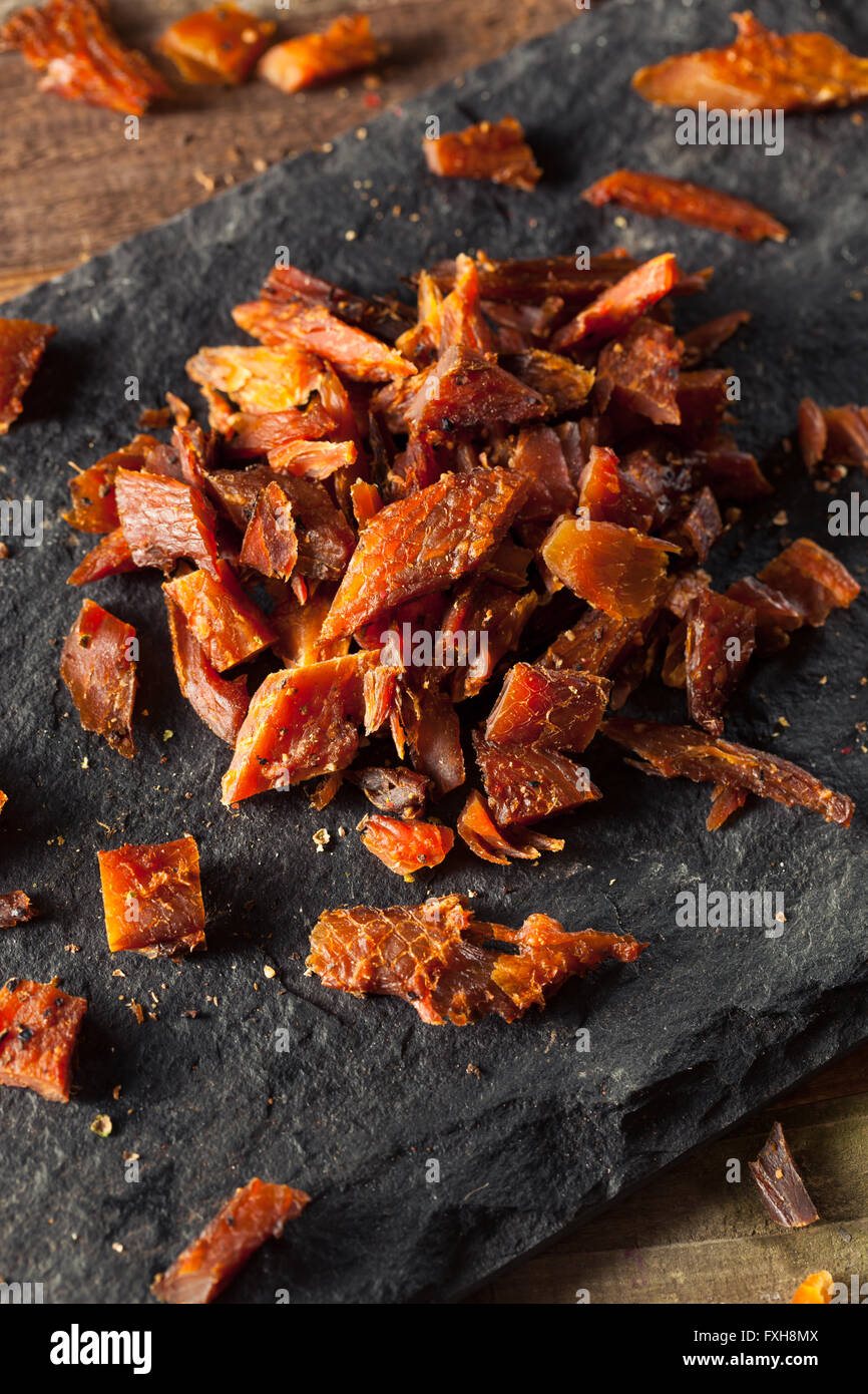 Dried Smoked Salmon Jerky with Salt and Pepper Stock Photo Alamy