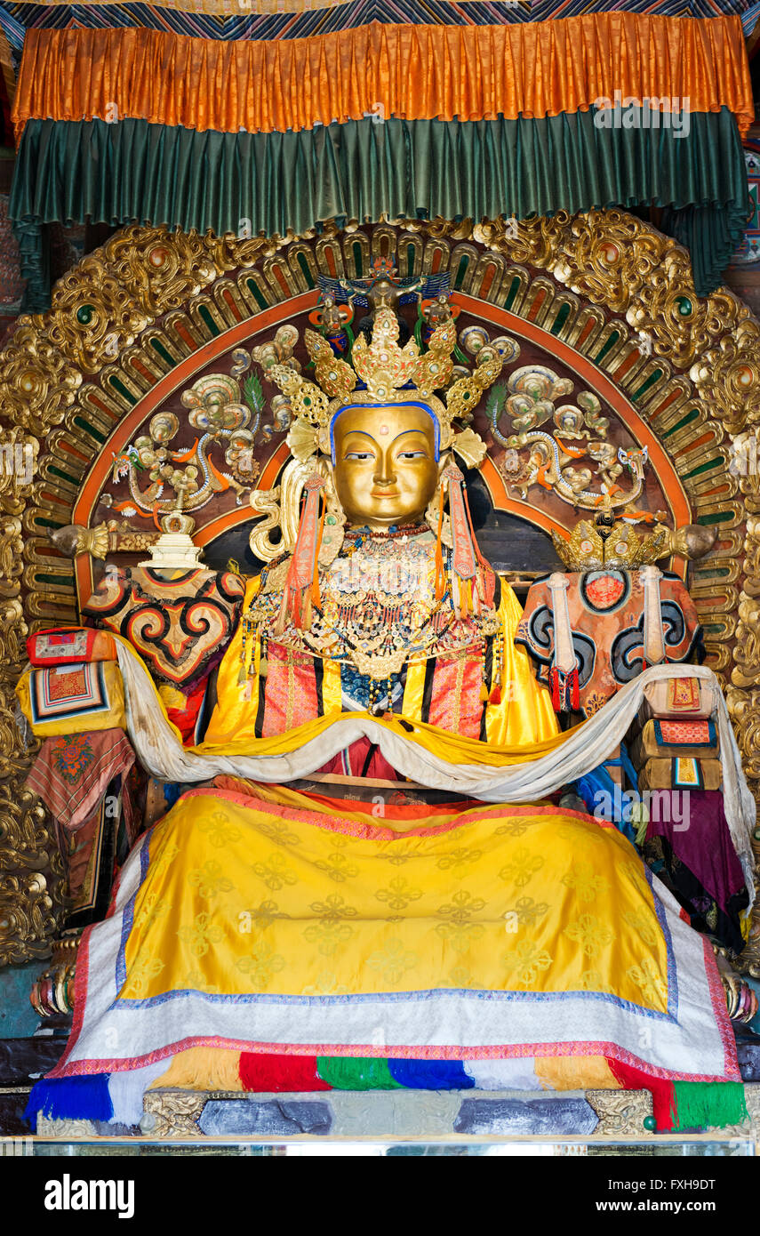 Buddha in the Erdene Zuu Monastery, part of the UNESCO Orkhon Valley Cultural Landscape World Heritage Site Stock Photo