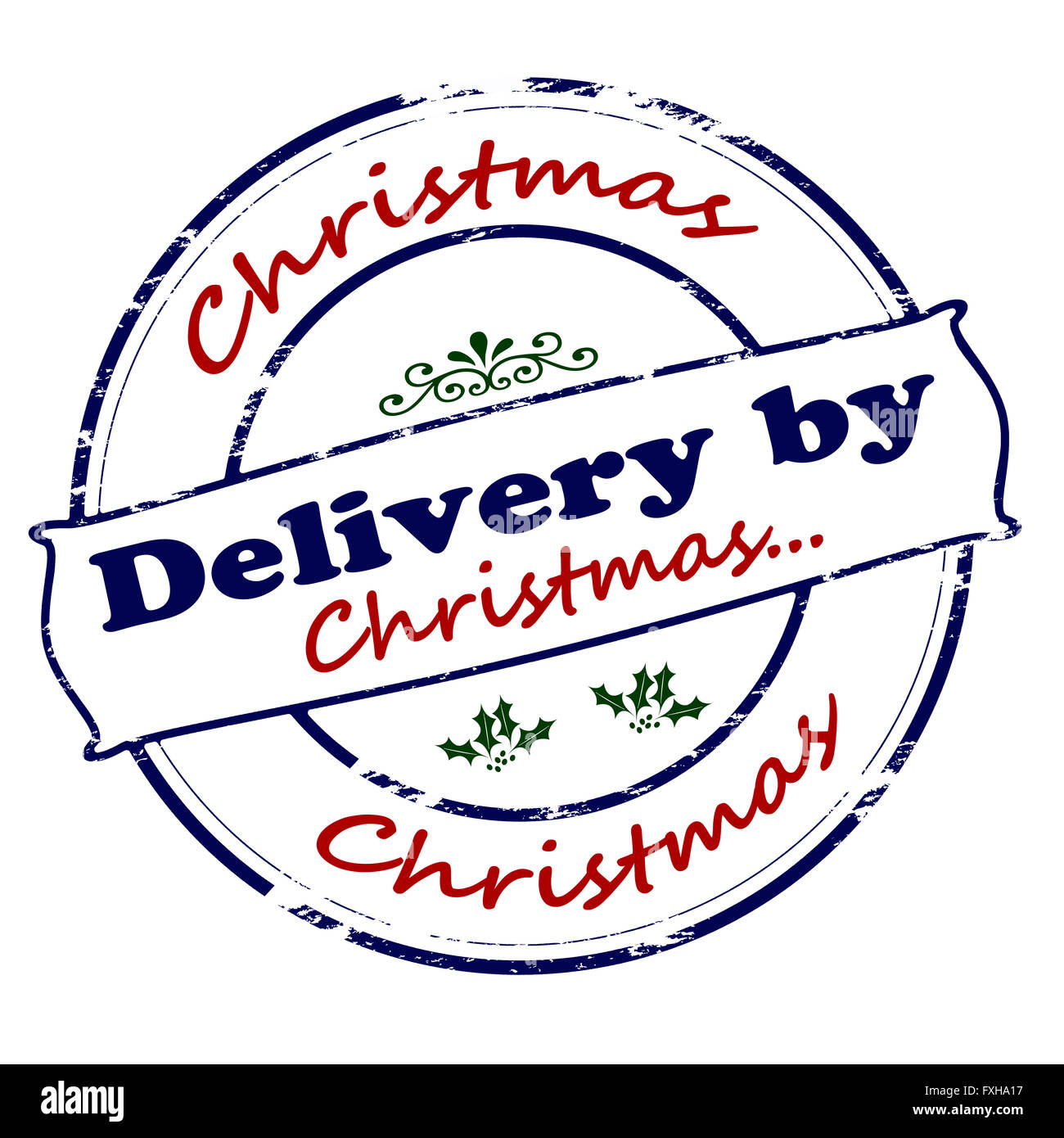 Rubber stamp with text delivery by Christmas inside, vector ...