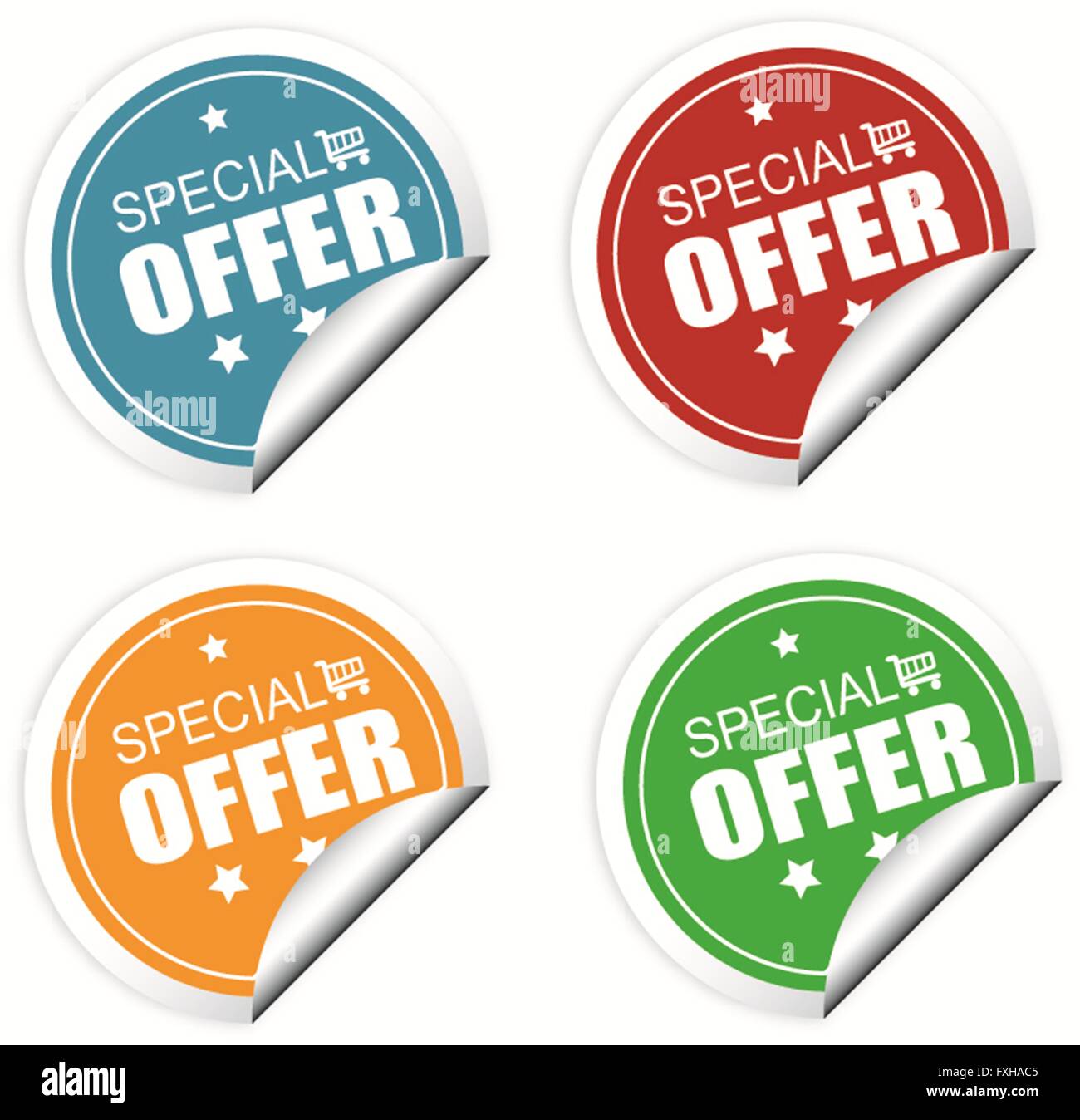 Special offer colorful labels or stickers set Stock Photo