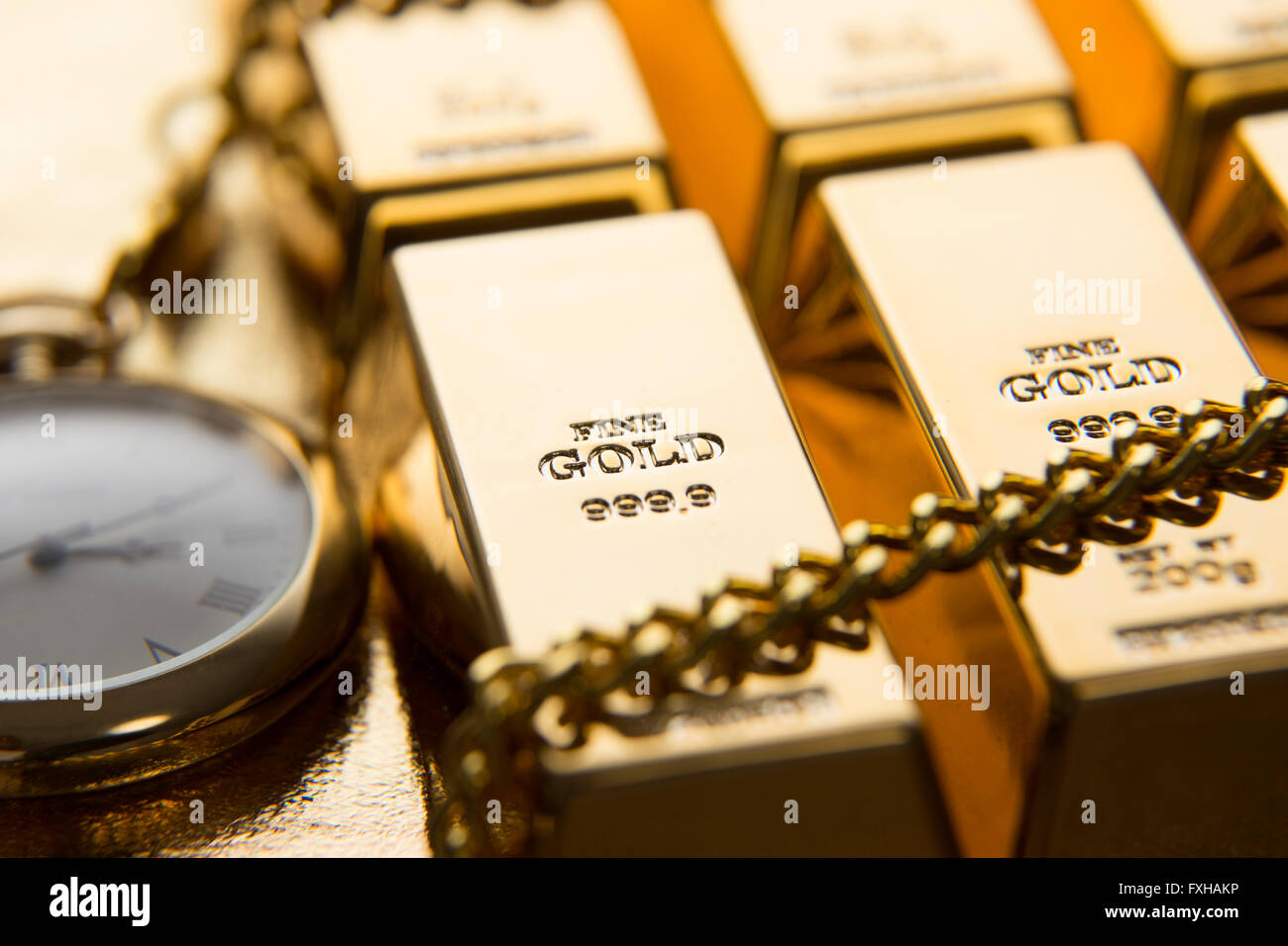 gold bullion Stock Photo