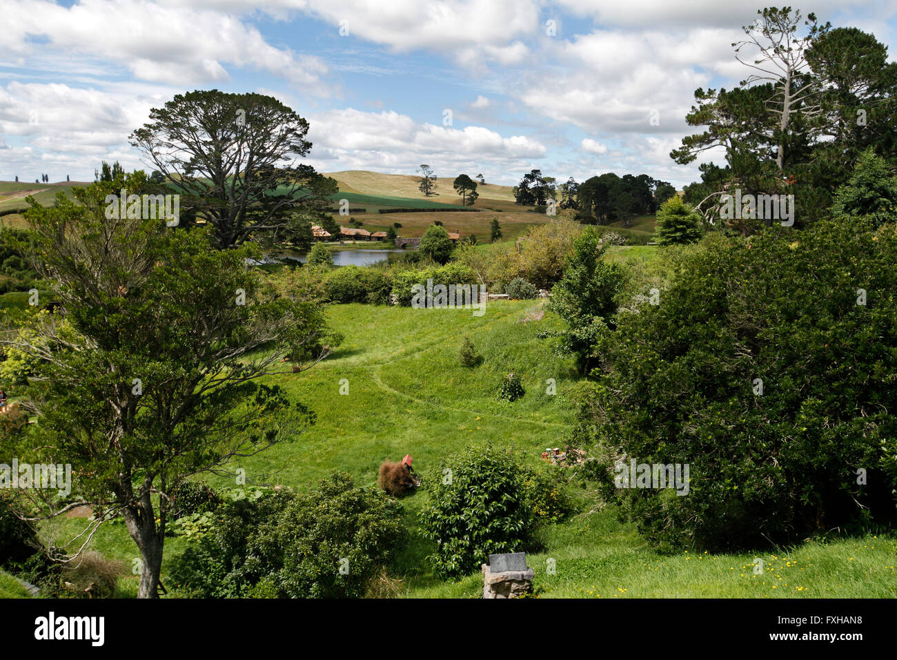 The Shire. Hobbiton movie set in New Zealand Stock Photo Alamy
