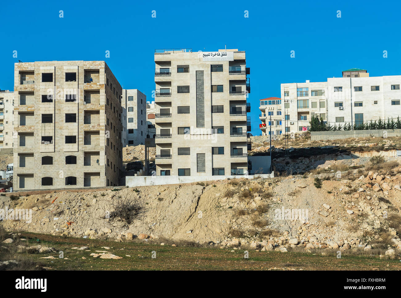Apartment buildings seen from Amman-Zarqa highway , capital of Jordan Stock  Photo - Alamy