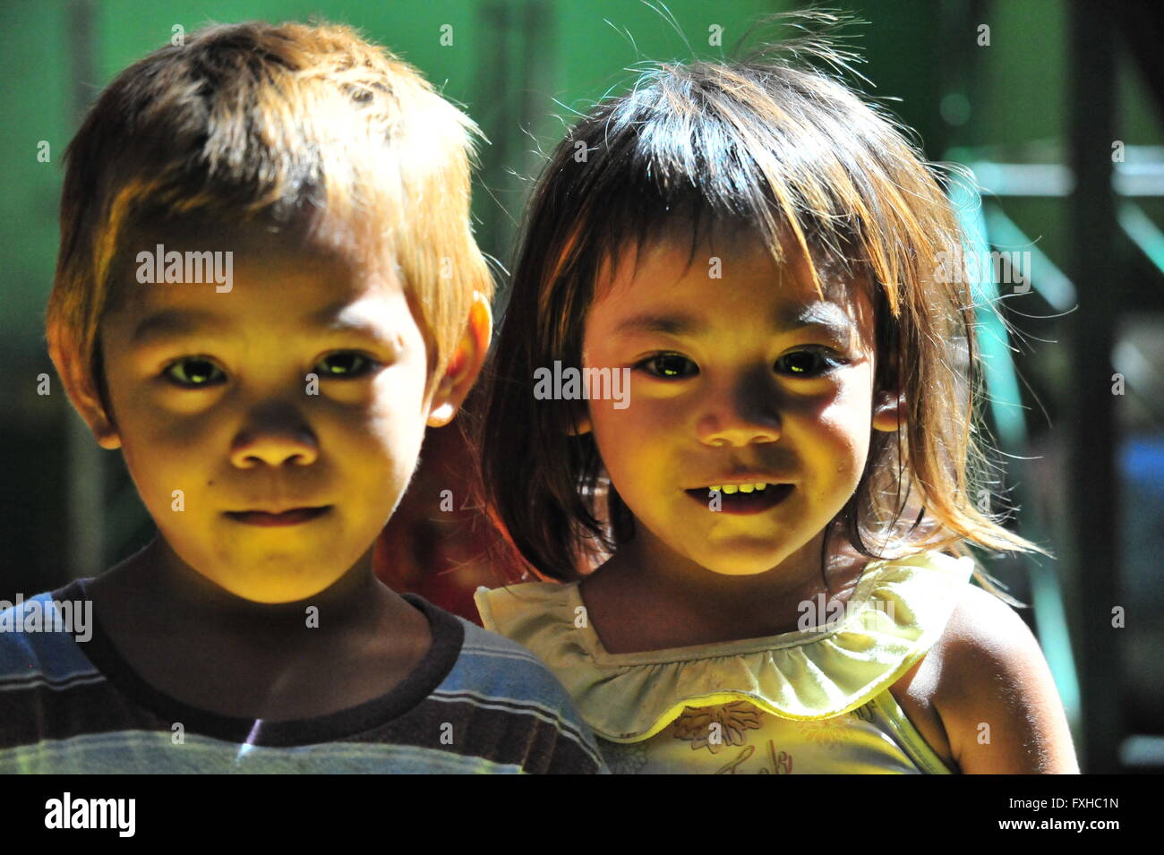 Children in the Barangay Sports Arena, Cebu City, Philippines. Editiorial use only. Stock Photo