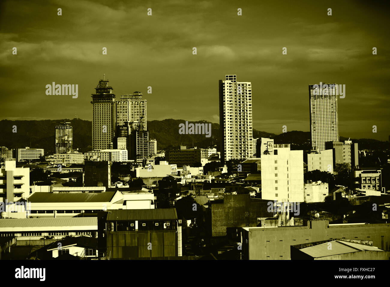 Skyline of Cebu City, Philippines. Stock Photo