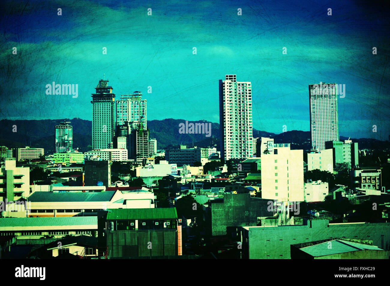 Skyline of Cebu City, Philippines. Stock Photo