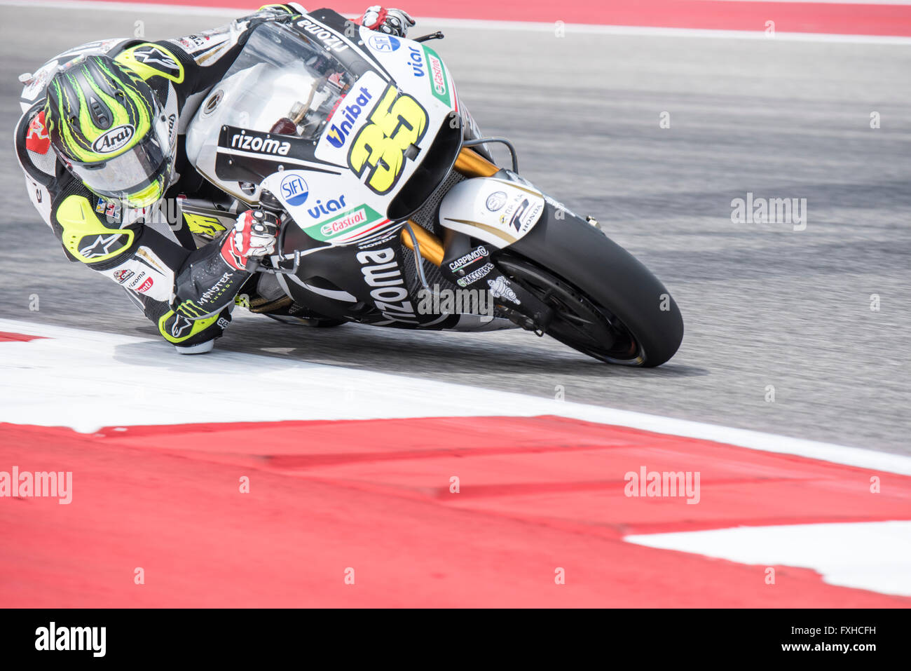 Cal Crutchlow of MotoGP team LCR Honda seen during the 2016 Red Bull Grand Prix of the Americas at Circuit of the Americas Stock Photo