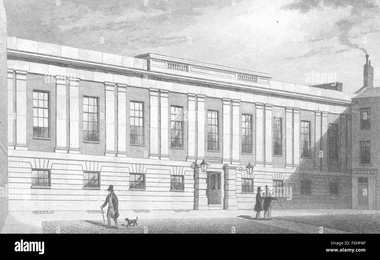BUILDINGS: Grocers Hall, Poultry, antique print 1829 Stock Photo
