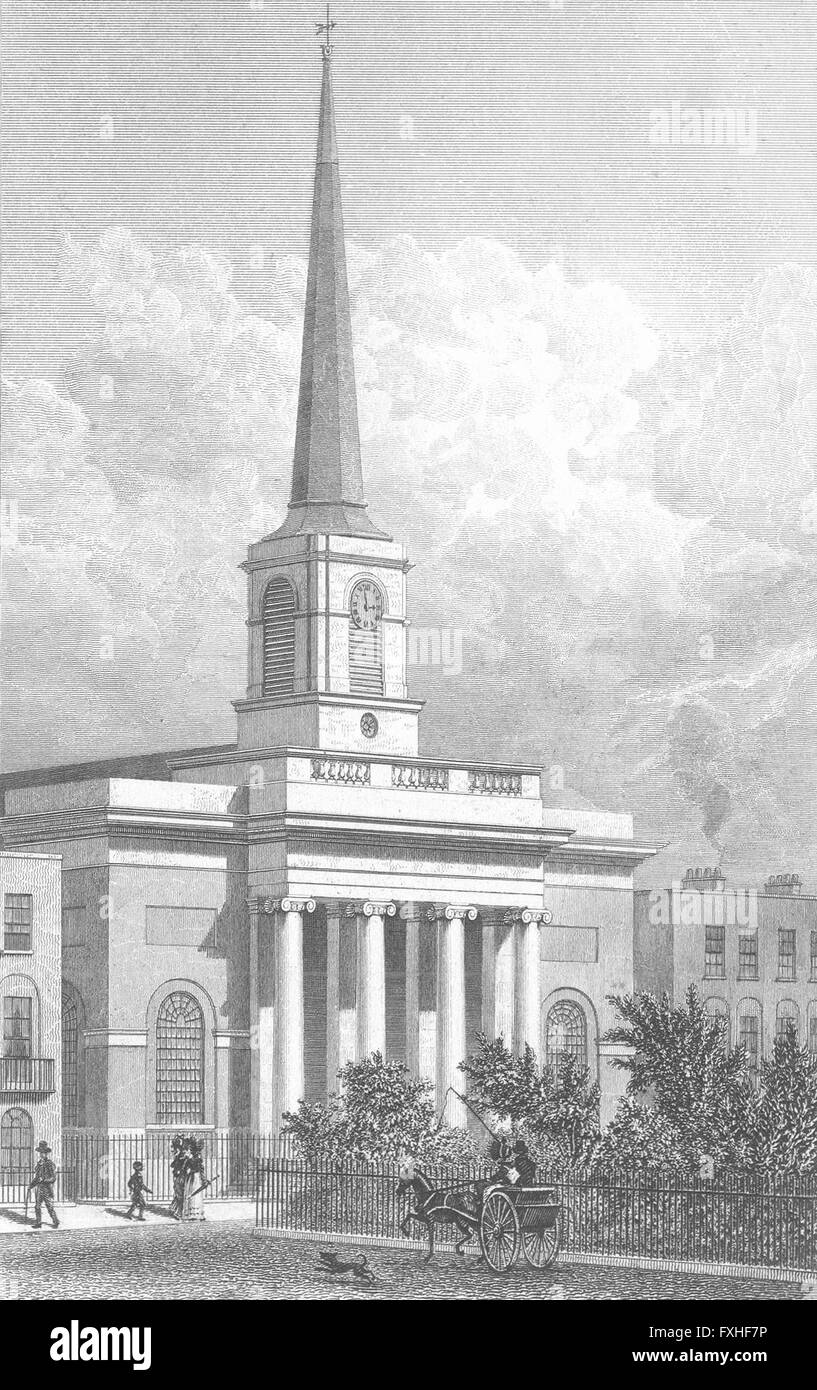 KINGS: St Barnabas, King Square, antique print 1828 Stock Photo