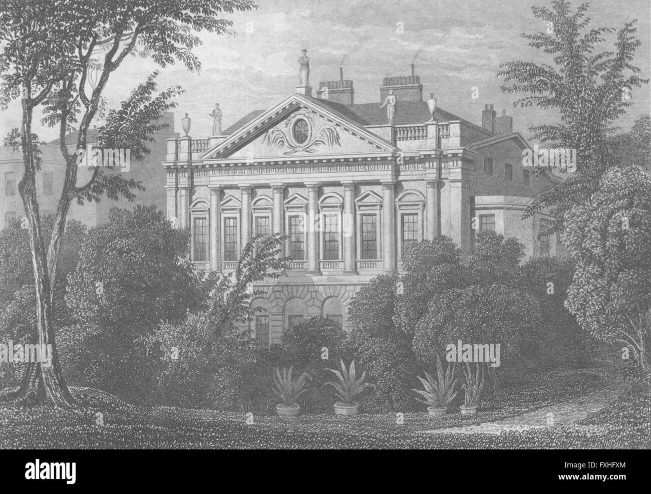 LONDON: Earl Spencer's House, Green Park, antique print 1831 Stock Photo