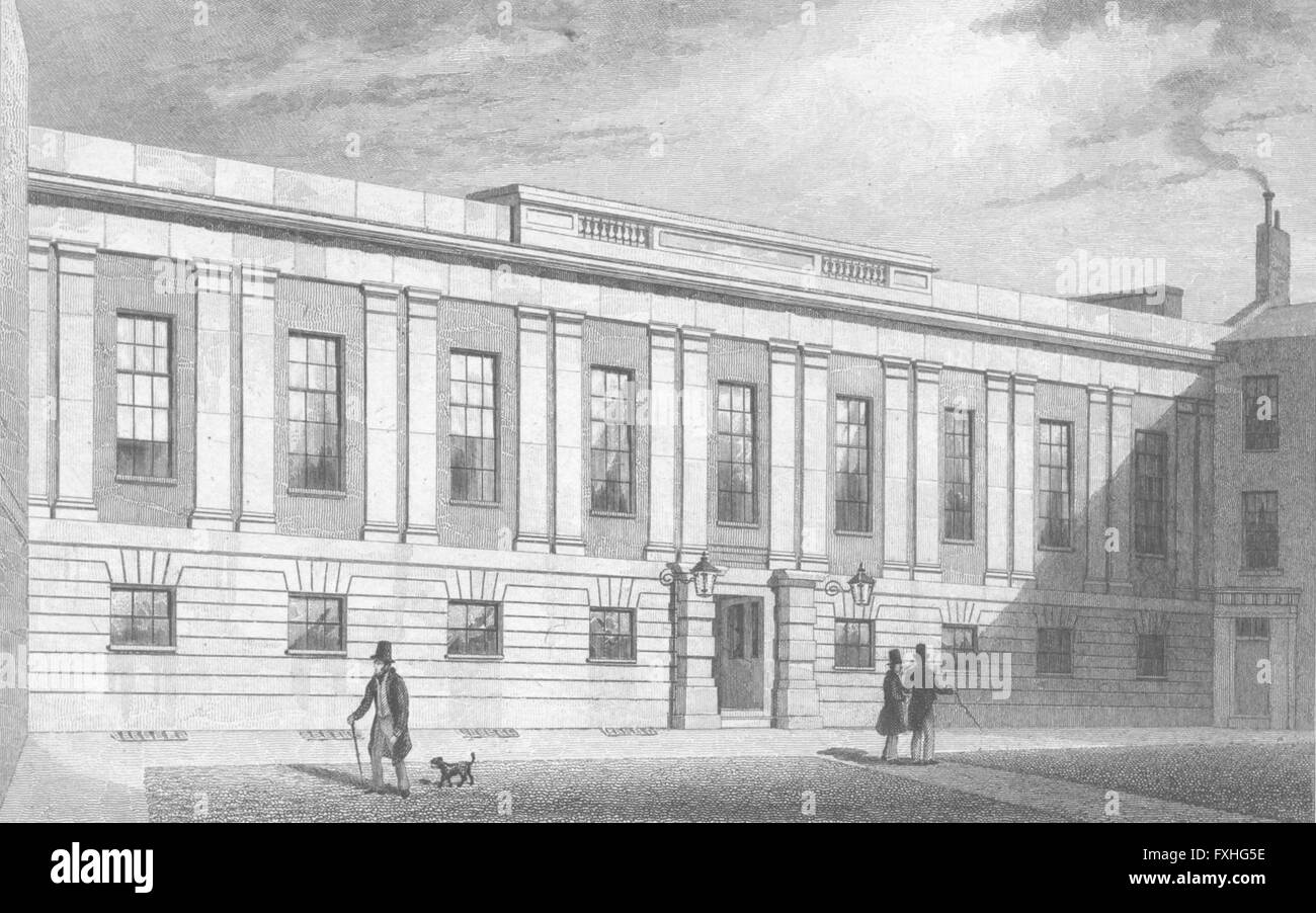BUILDINGS: Grocers Hall, Poultry, antique print 1829 Stock Photo